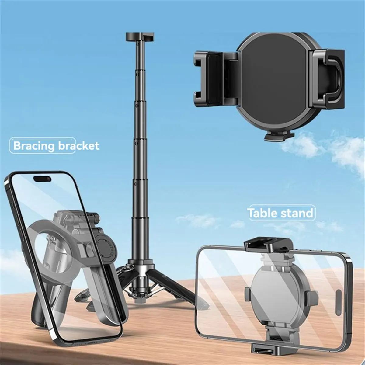 Hot Sale Magnetic Design Mini Bluetooth Portable Telescopic Multi Functional Tripod Phone Selfie Stick