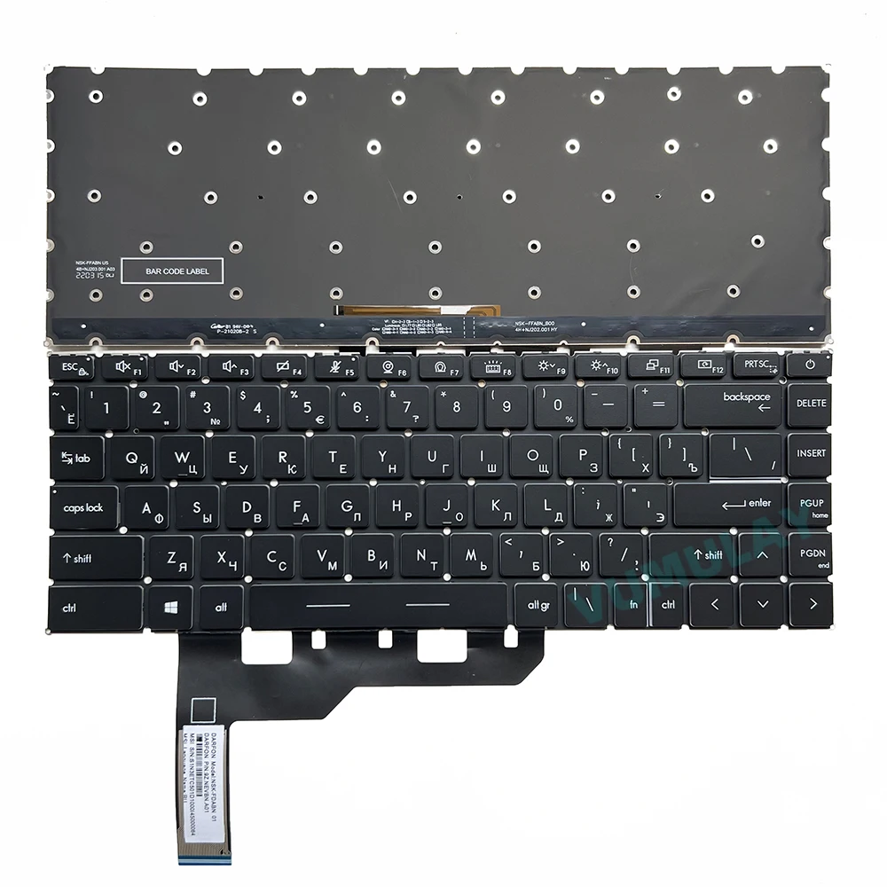 Teclado ruso para MSI Modern 15 A11M A11MU A11M A11SB A11SBL, MS-1552 MS-1562 MS-15B1 MS-16S6, Modern 14 B10MW/B10RASW/B10RBSW/B11M/B11ML/B11MO/B11MOL/B11MOU/B11MU/B11SB/B11SBL/B11SBU/B4MW