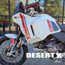DesertX Accessories Motorcycle 3D Gel Epoxy Resin Sticker Tank Pad Protection Kit For DUCATI DESERT X 2022 2023