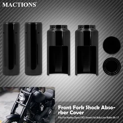 Motorcycle Front Fork Shock Caps Boot Tube Absorber Protector Cover Kit For Harley Dyna Street Bob FXD Low Rider Fat Bob 2006-17