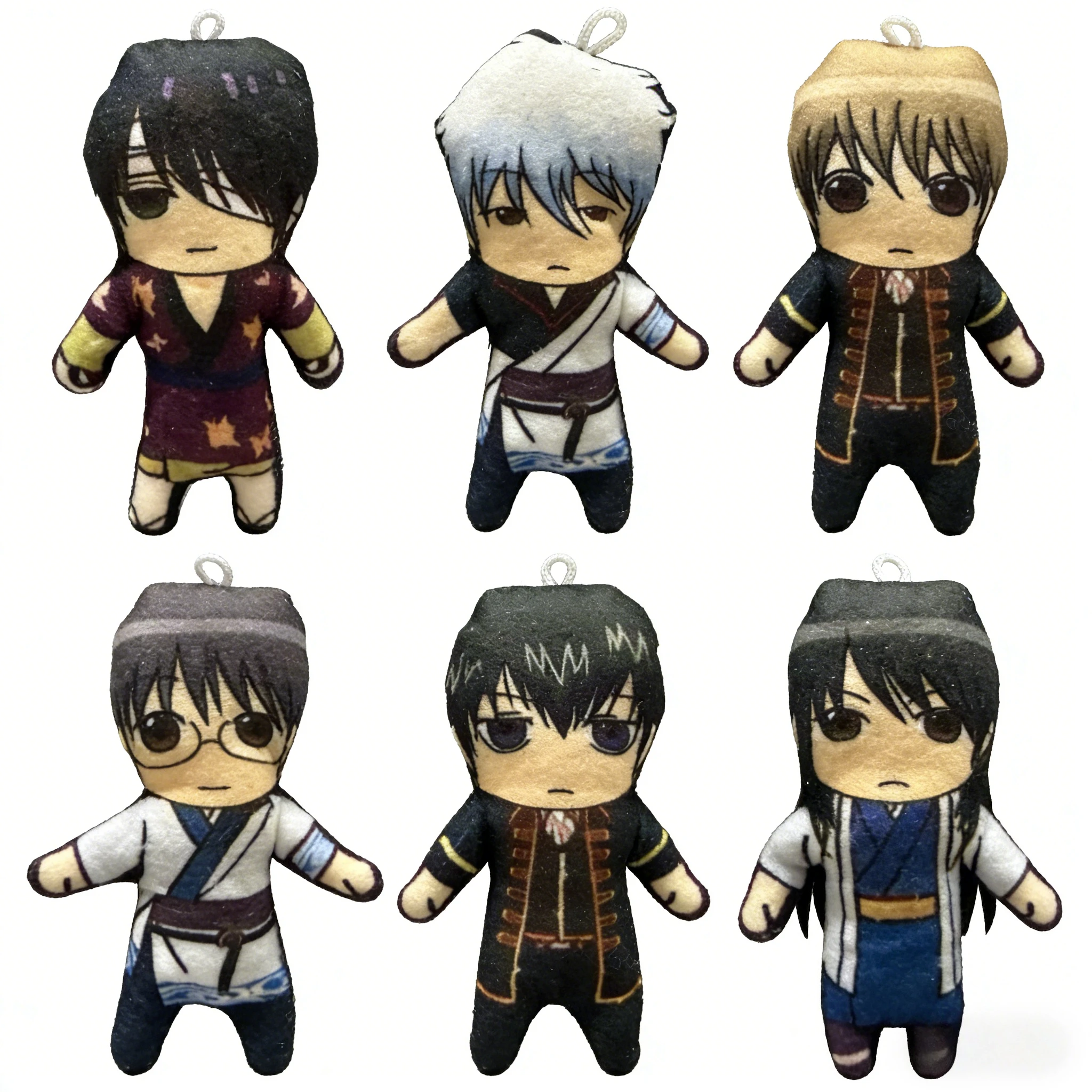 

9cm Gintama Yorozuya Sakata Gintoki Kagura Shinpachi Cosplay Plush Doll Built-in Wire Skeleton Poseable Abstract Stuffed Toy