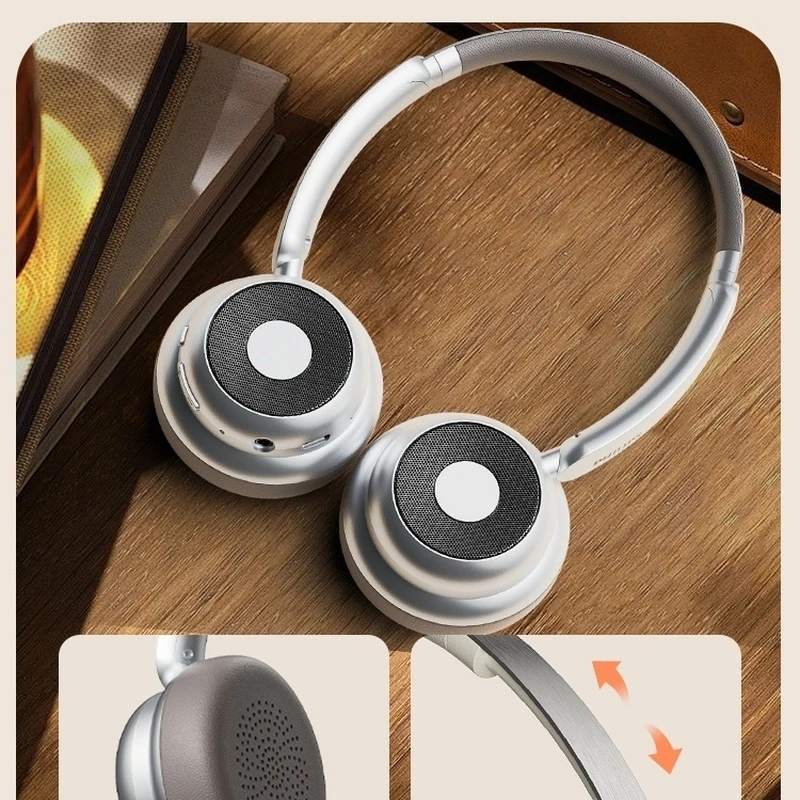 Wireless Bluetooth Noise Cancelling Headphones With 3d Spatial Sound Effects High-Definition Calling Silver Fashion Suitable For