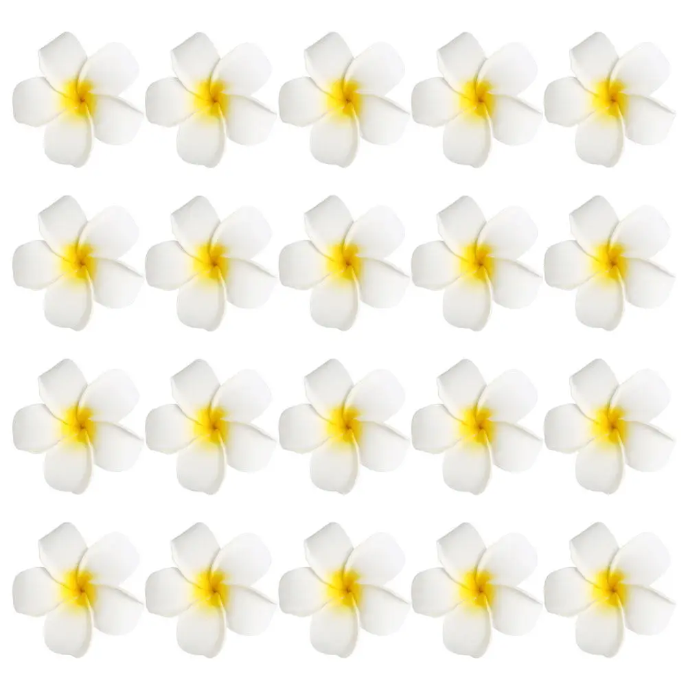 

20Pcs Plumeria Flower Hairpins Premium Material Vivid Beautiful Beach Wedding Hair Clip Barrette Women Girls Headdress Supply