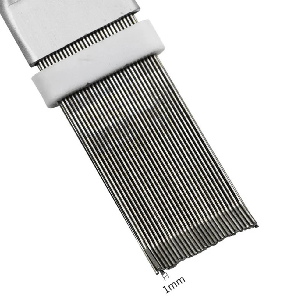 Silver Stainless Steel Fin Cleaning Comb Brush For AC Condenser Coil Straightening And Dirt Removal HVAC Repair Accessories