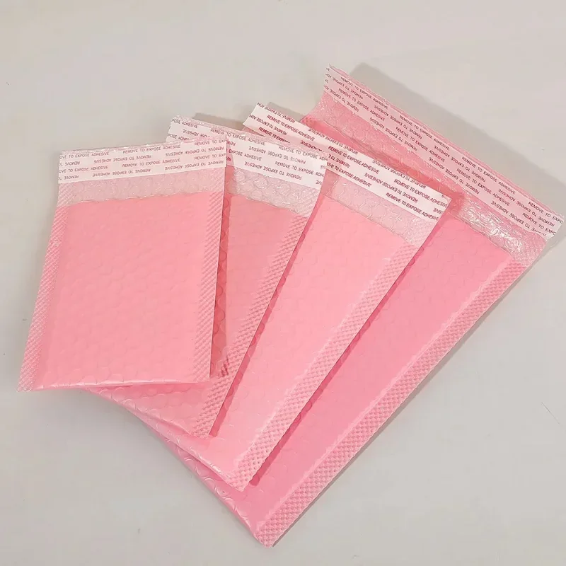 Imagem -05 - Auto Selo Acolchoado Bubble Mailers Pacote de Envio Bolsa Envelopes de Bolha Impermeável Branco Preto Rosa 18x23cm Atacado 1050 Pcs