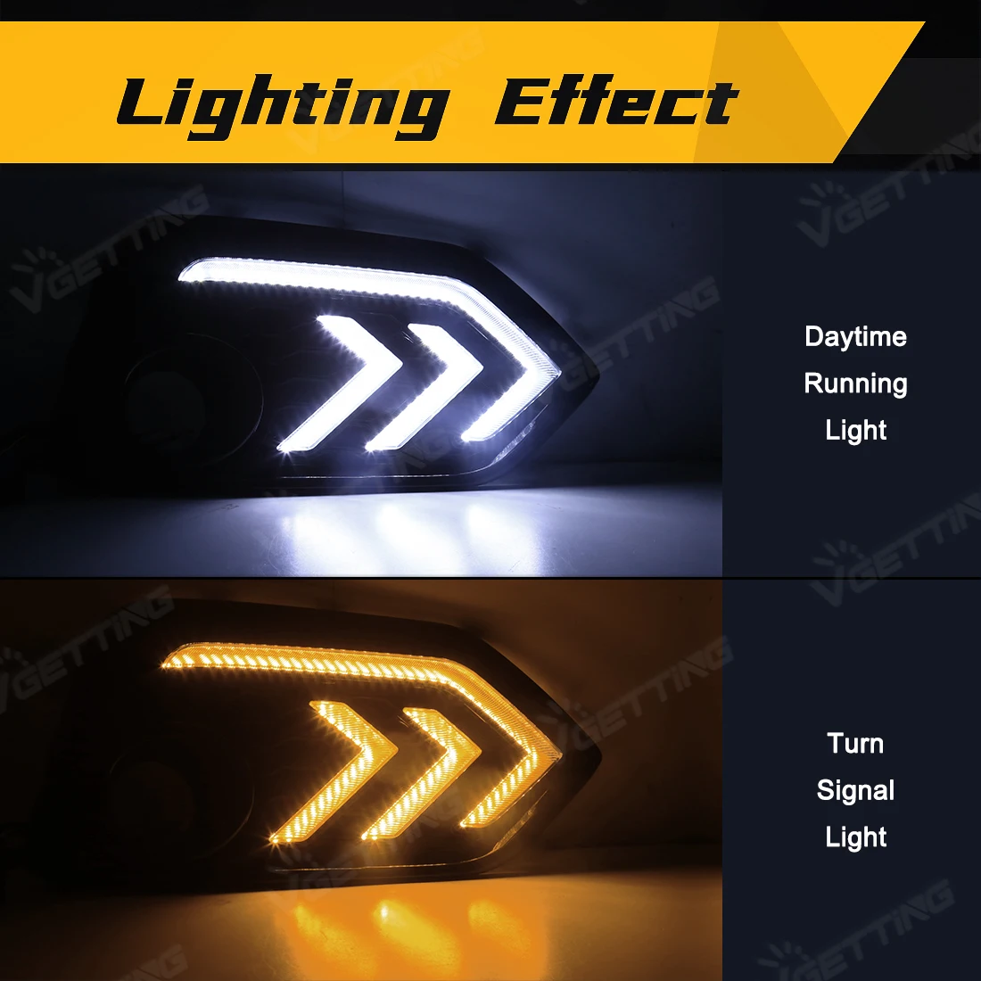 DRL For Honda Civic Hatchback 2016 2017 2018 2019 2020 2021 10th Gen Daytime Running Lights LED Turn Signal Lamps White Yellow