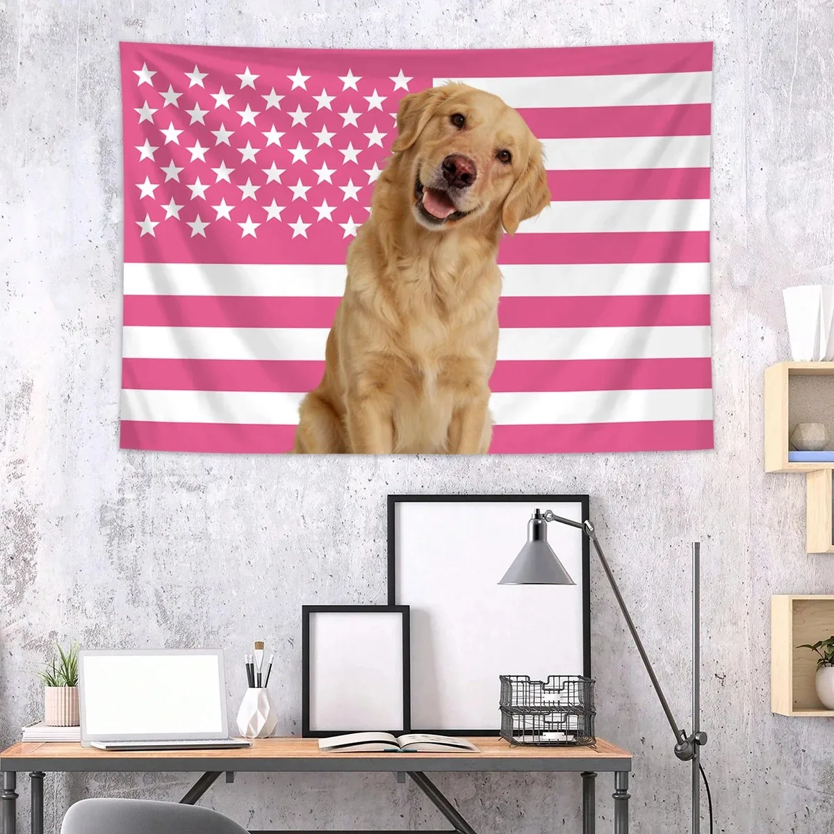 VIKAMA 1pc_Personalized_photo_customized_American_flag_tapestry,_room_decoration_banner_tapestry_customized