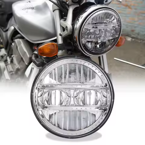 Motorcycle 5.75 Inch LED Headlight For Harley Sportster 1200 883 Street 500 750 12V DRL Motor 5-3/4" Projector Round Headlamp