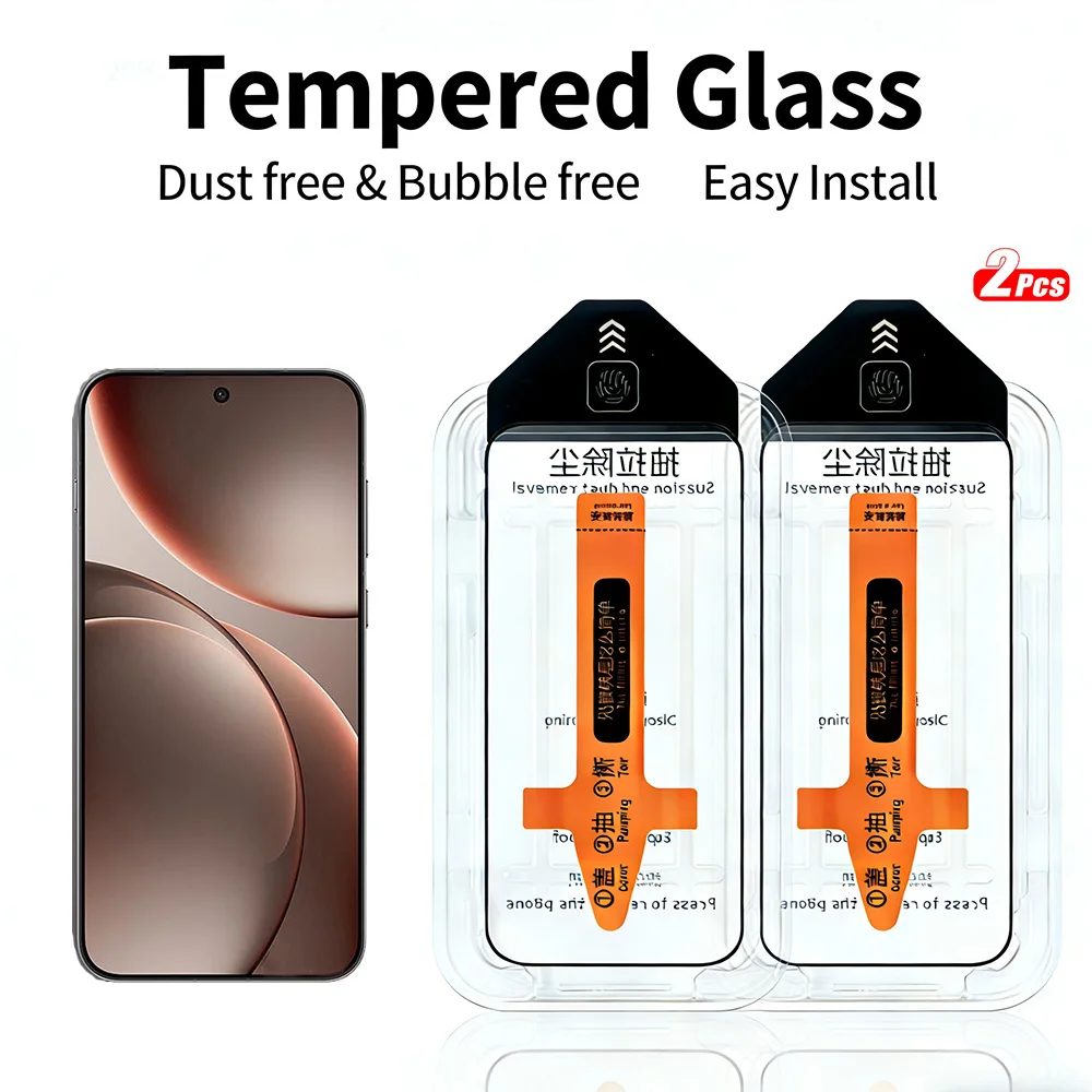 2pcs Tempered Glass for OPPO Find X9 Pro Findx9 Pro Screen Protector One-Touch Install