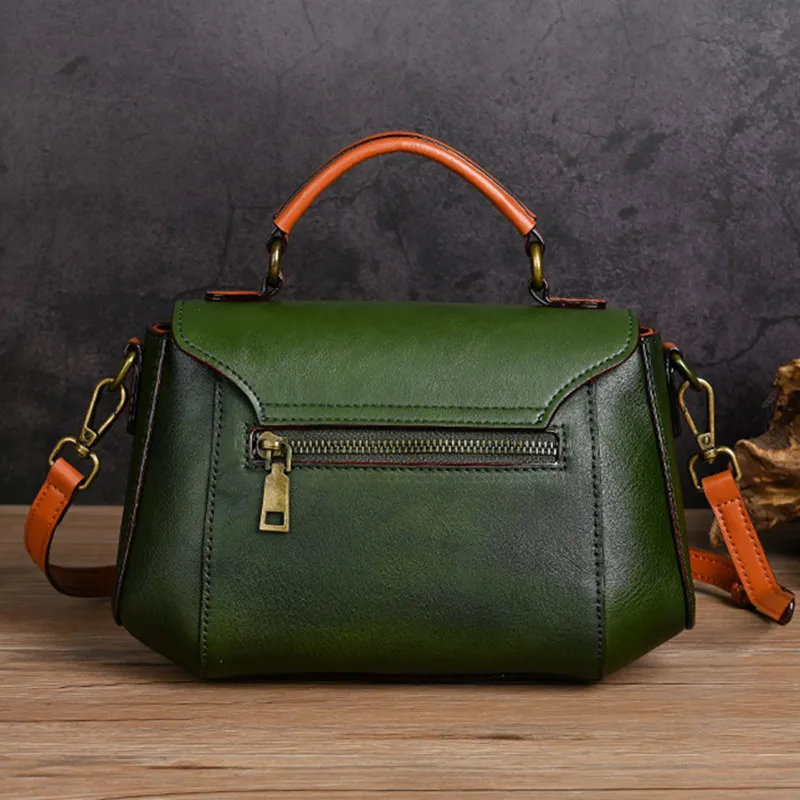 Echt Lederen Dames Schoudertas Vintage Koeienhuid Messenger Bag Mode Handtas Hoogwaardige Vrouwelijke Crossbody Tassen