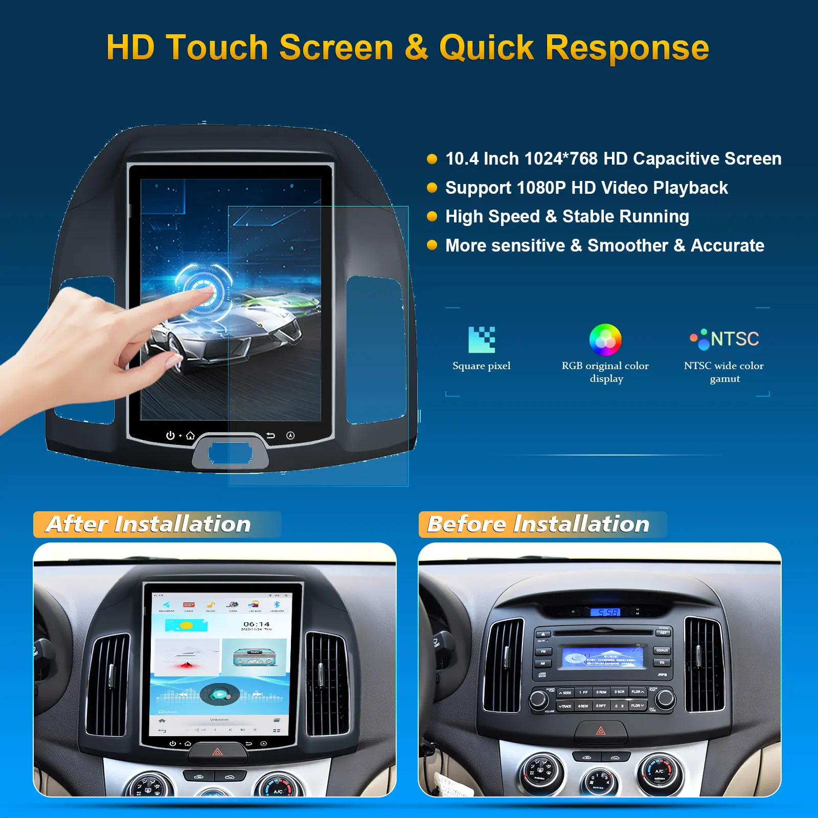 CUSP For HYUNDAI ELANTRA 2012-（For China） Android 11.0 System Tesla Screen Car GPS Navigation Multimedia Radio Player Carplay