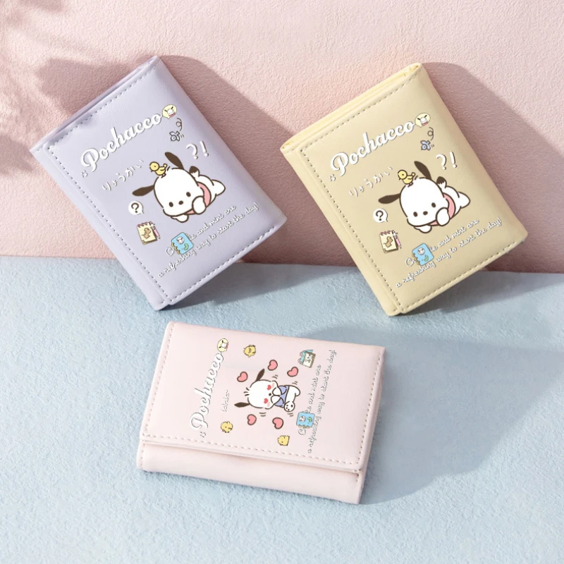 

Новинка, короткий кошелек Sanrio, милый переносной Кошелек для монет из искусственной кожи с мультяшным аниме-рисунком, женский кошелек, подарок для друзей на день рождения