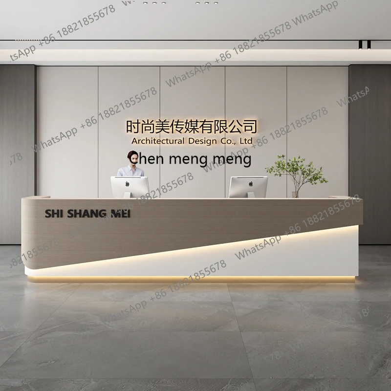 X188 Simple and modern hotel lobby, service desk, front desk, reception desk, sales department, welcome counter, beauty salon, b