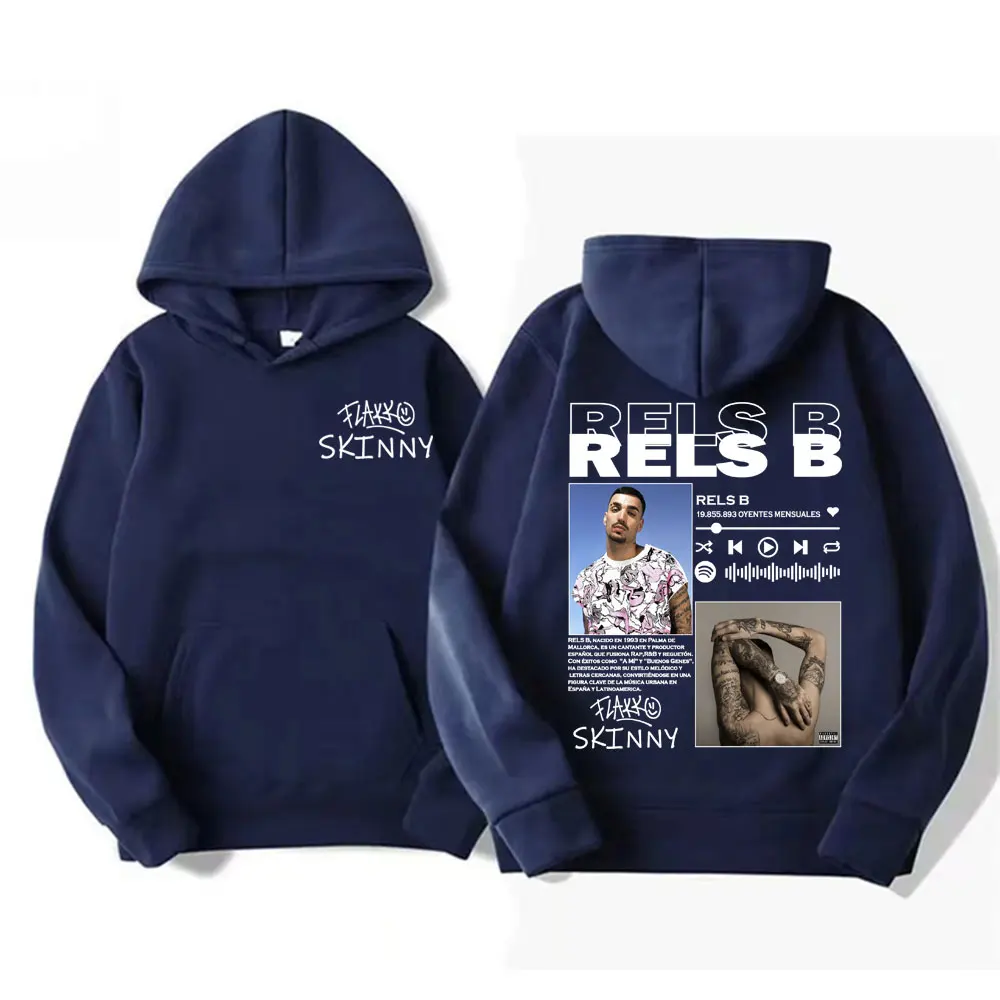 Rapper Rels B Skinny Flakk Album 2025 Tour Hoodies Vintage Hip Hop Punk Street Sweatshirt Men Women Casual Comfort Fleece Hoodie