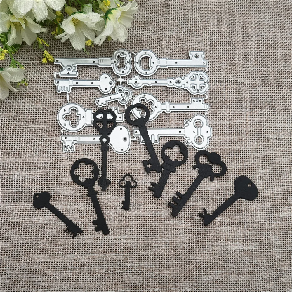 9 pcs Vintage Keys Nice door key  Cutting Metal Cutting Dies Stencils Die Cut for DIY Scrapbooking Album Paper Card Embossing