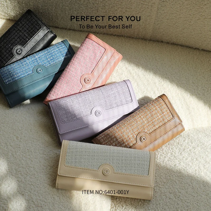 Korean style women's long wallet fashionable multi-functional large capacity billfold purse for daily use