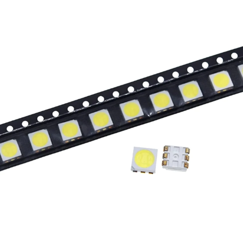 

100 шт., 5050 светодиодный, белые светодиоды, высокая яркость, синий Diodo Luz 6500K SMD, светильник диоды SMD 5050, белые светильник Diodo 18 лм