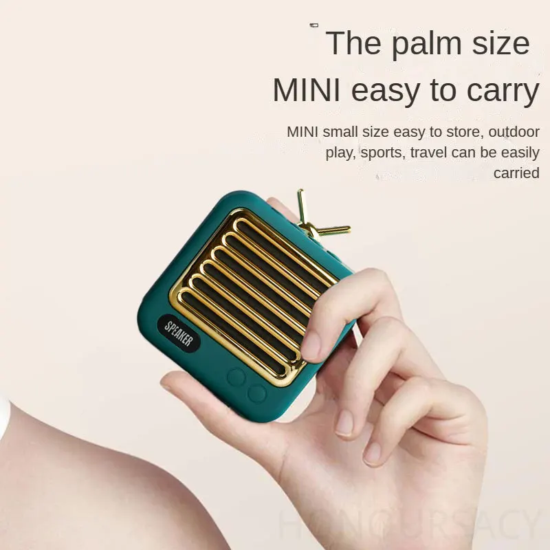 

Protable Mini Subwoofer Retro Bluetooth Speaker HIFI Stereo High Sound Quality FM Radios Loud Volume Audio For USB AUX TF Player