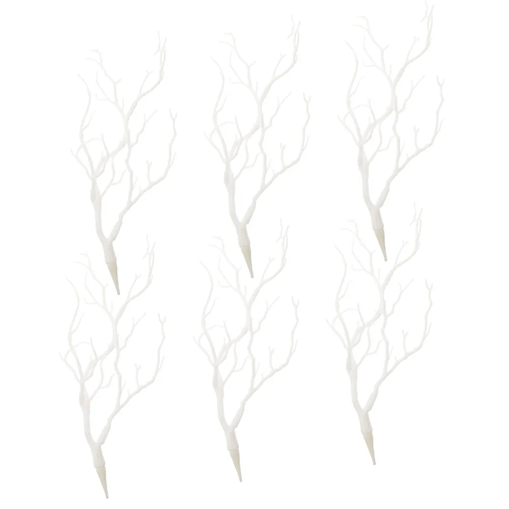 

6pcs Artificial Dried Tree Fake Dry Branch Decors Stems Plasticfor Home Vase Branch Decorations Vase DIY Decor