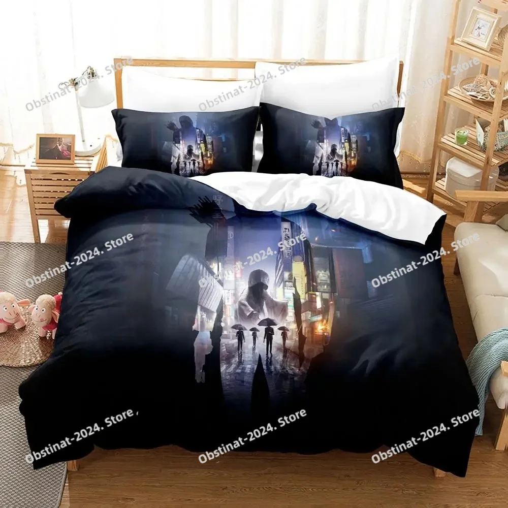

Ghostwire：Tokyo Bedding Set Printed Duvet Cover Pillowcase Single Double Style Queen King Size Sets 2023 Anime Bed Sheet Set