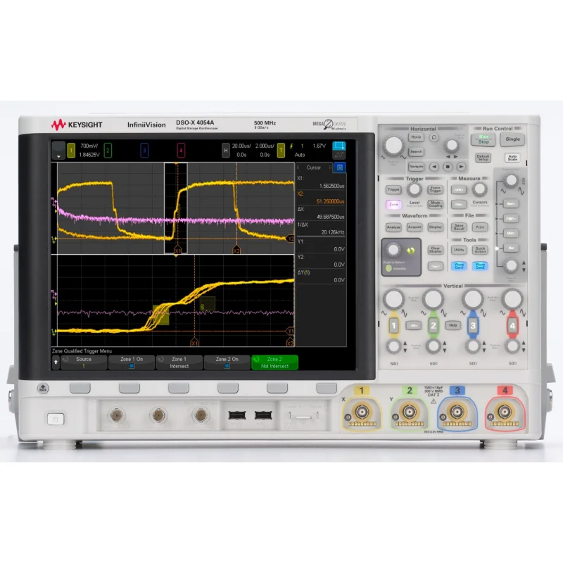 Keysight DSOX4054A Oscilloscope: 500 MHz, 4 Analog Channels,1-million-waveforms/sec update rate,12.1-inch display