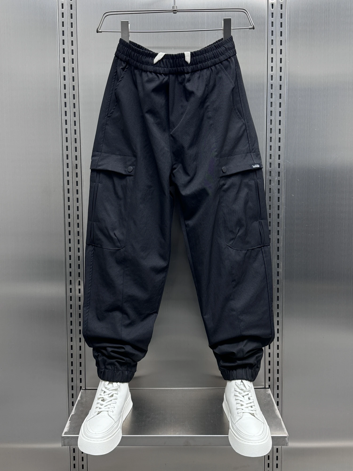 

Молодежные повседневные свободные брюки карго с завязками, мужские осенние новые ретро-брюки, однотонные брюки-харланы для подростков