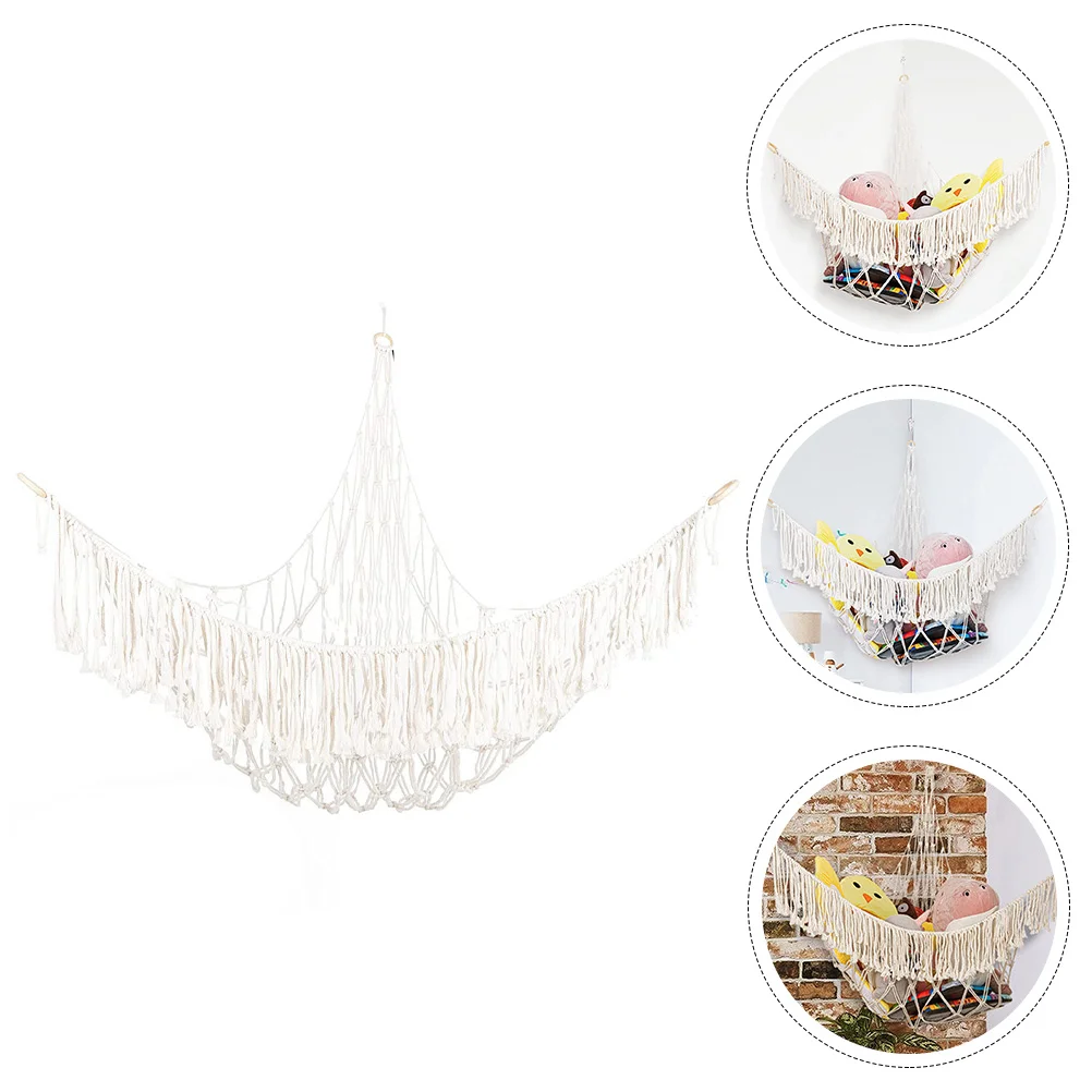 

Cotton Rope Toy Hammock Yoga Stand Kids Storage ganizer Net for Plush Toys Stuffed Animals Corner Hanging Mesh Holder Save