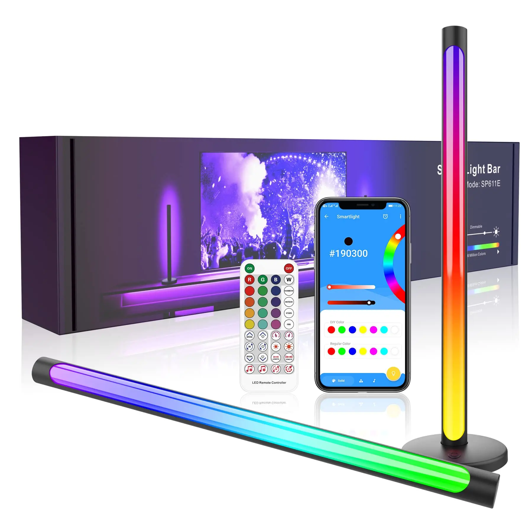 Flow Smart Light Bars, RGBIC LED Light Bar with Wireless APP Control, Gaming Accressories with Deamcolor Chasing and Music Modes