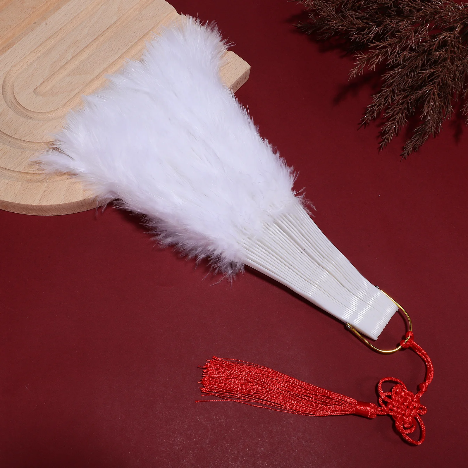 

Plume Fan Folding Handheld Flapper Tassel Vintage Style Dance Wedding Party Masquerade Performance Belly Dancing Fan For