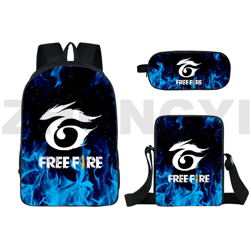 Free Fire Garena Mochila para meninos e meninas, saco de viagem grande impermeável, mochilas escolares para crianças, mochila unisex, jogo quente, 3 pcs set