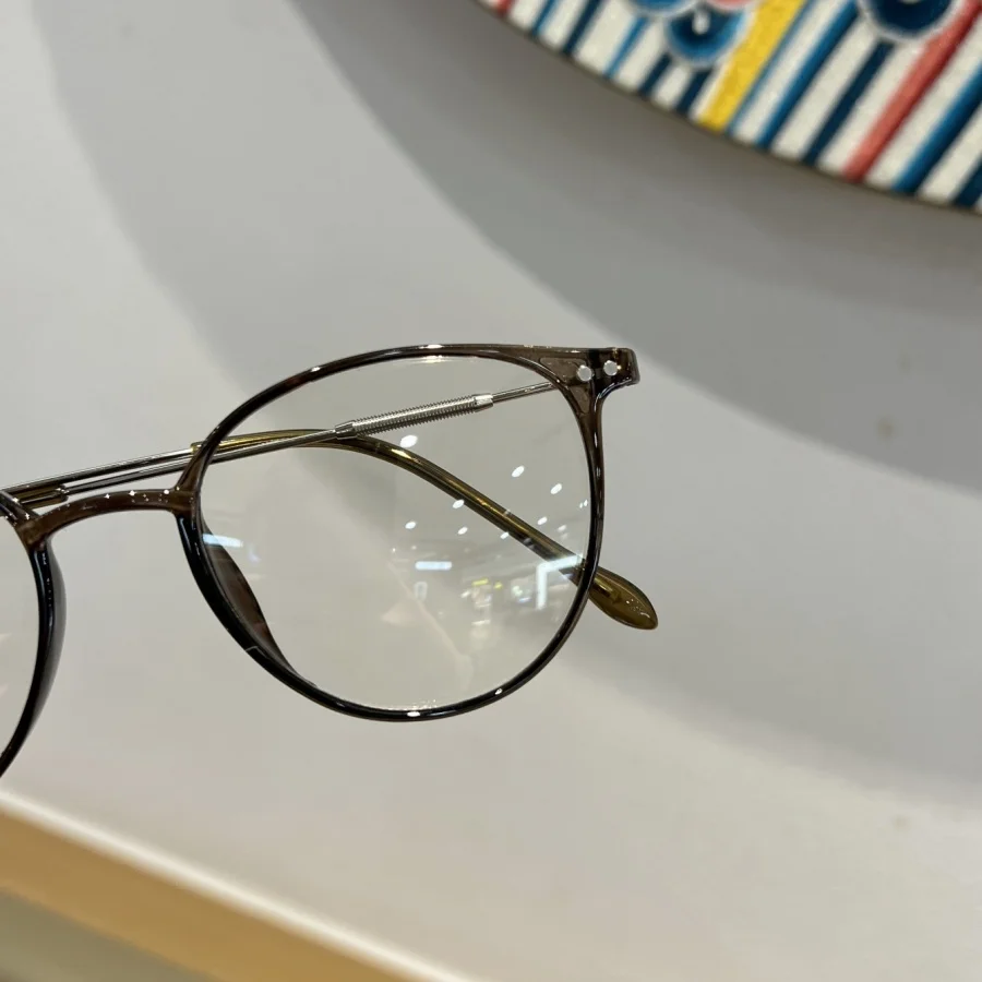 1Pc Women's Plain Glasses New Lazy Style Retro Round Frame Simple Casual No-Makeup Versatile Classic Anti-Eye Strain Daily Home