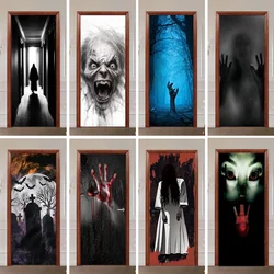 Halloween Horror Door Sticker Holiday Home Decoration Poster Wall Sticker PVC Waterproof Removable Self-adhesive Painting
