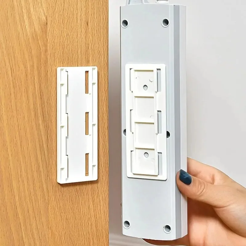 Self Adhesive Power Strip Holder Desktop Socket Wall-Mounted Cable Organizer Wire Management Fixed Holder Router Plug Racks