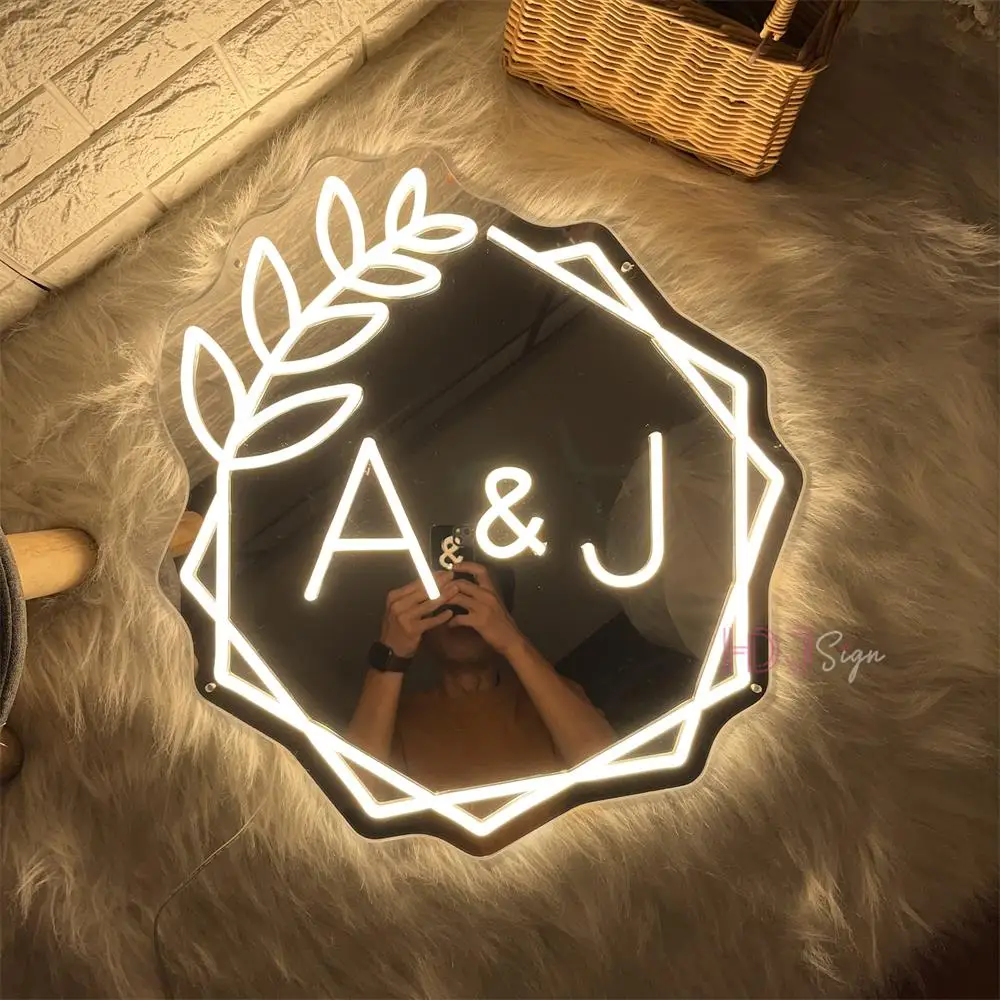 Custom Neon Sign Led Lights Mirror Neon LED Sign Wedding Decor Room Bedroom Neon Light Sign Party Birthday Personalize Gifts