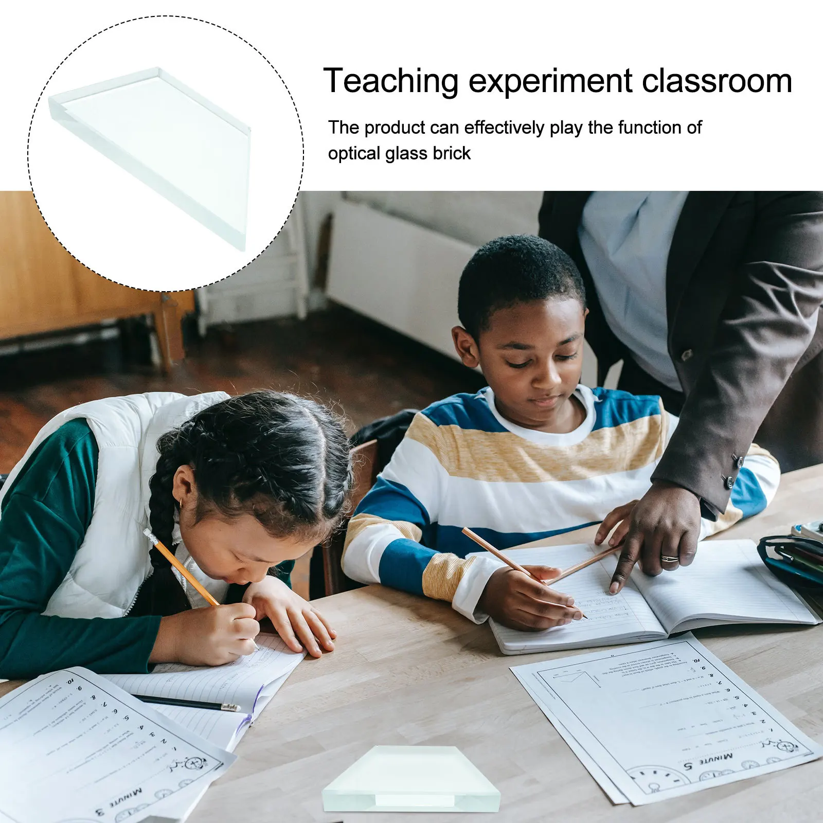 

Optical Lens Physics Teaching Aids Glass Brick Physical Equipment Convex Semicircular