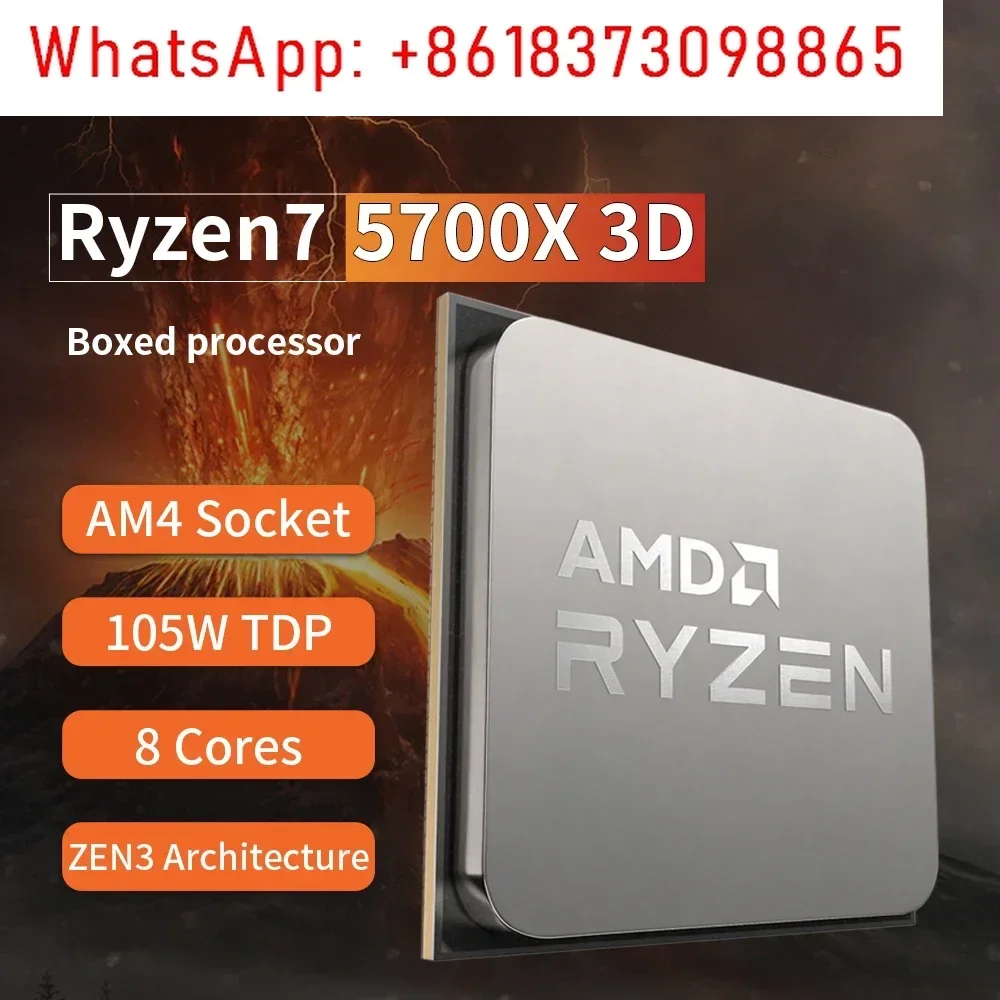 New  AMD Ryzen 7 5700X3D - R7 5700X3D 5000 Series 8-Core 4.1 GHz Socket AM4 Thread CPU Processor  New but without fan Game Cache