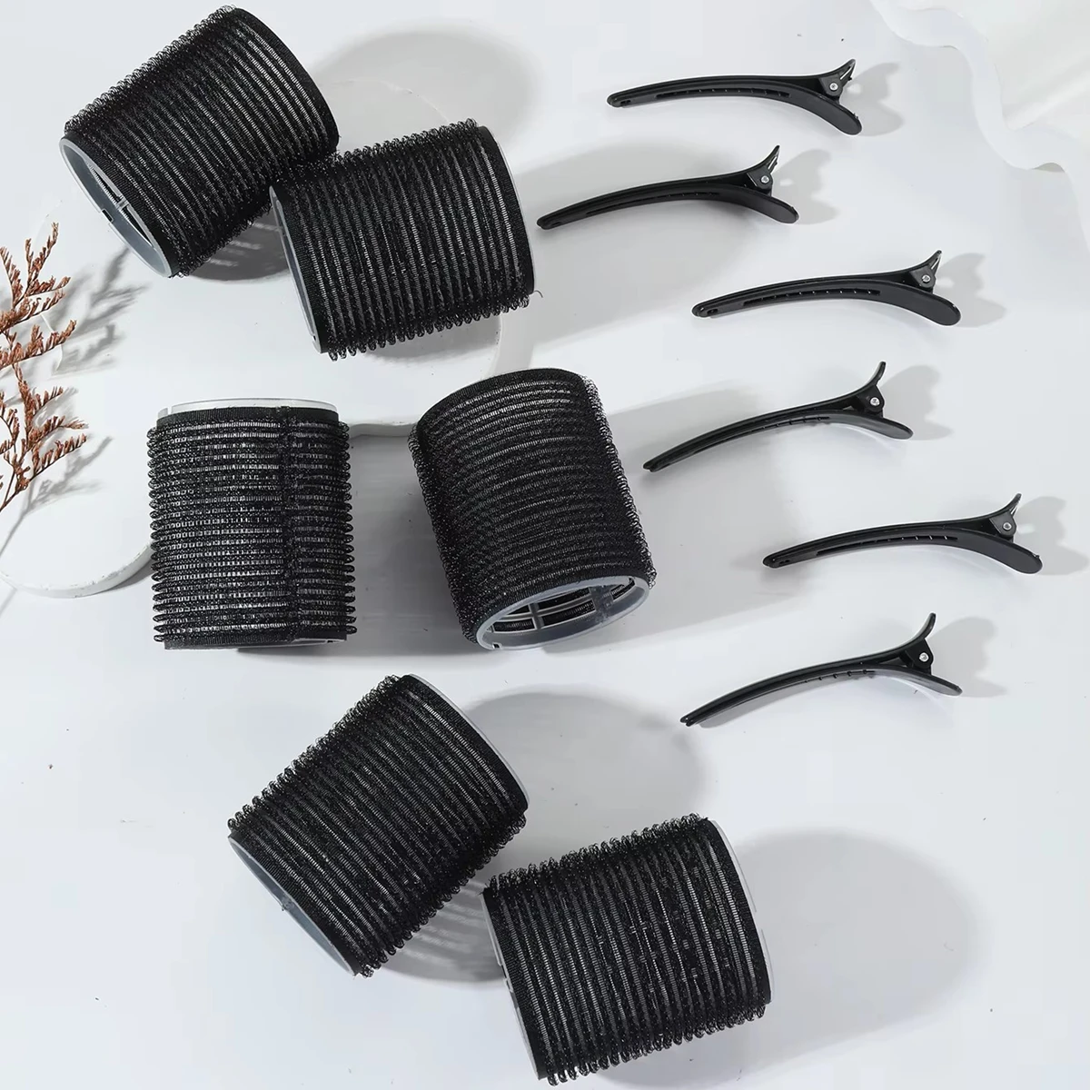 12Pcs/Set Air Bar Curling Iron Tube Self-Adhesive Magic Roll and Bangs Hair Clip Curling Styling Tool view 2