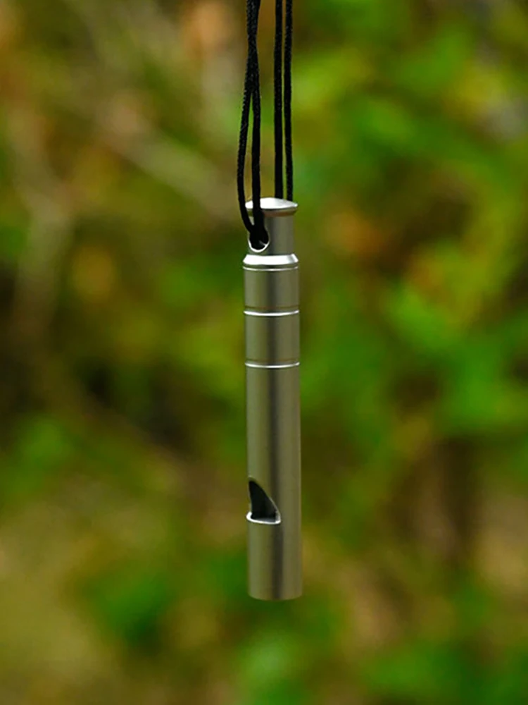 ضوء عالي ماتي رمادي Ti TC4 التيتانيوم إنقاذ الحياة صفارات الطوارئ حرس السلامة صافرة المفاتيح قلادة EDC أداة هدية #5