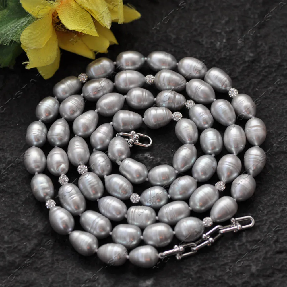 

Ожерелье MTC·STAR из серого пресноводного жемчуга 37'' 12 мм с бусинами CZ (Z14498)