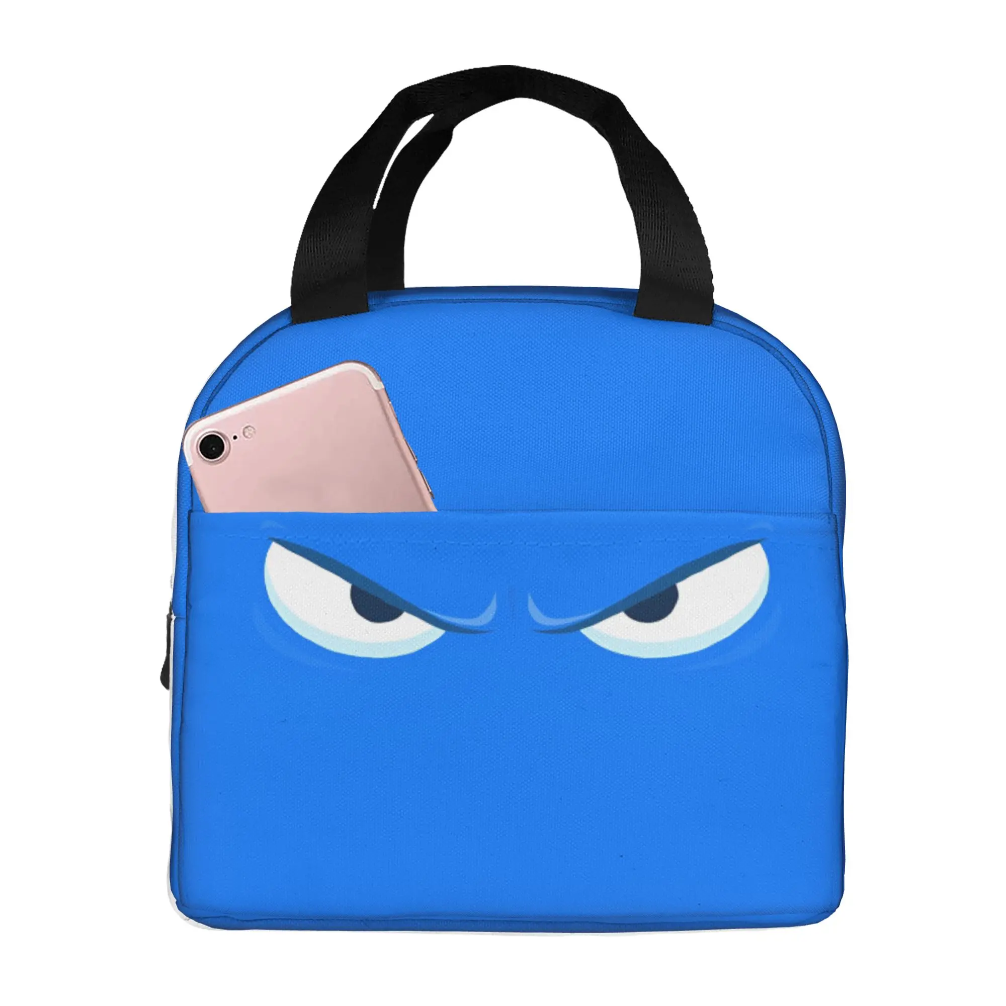 Funny Face Thermal Insulated Lunch Bag Women Cute Cartoon Resuable Lunch Tote for Work School Travel Multifunction Food Box