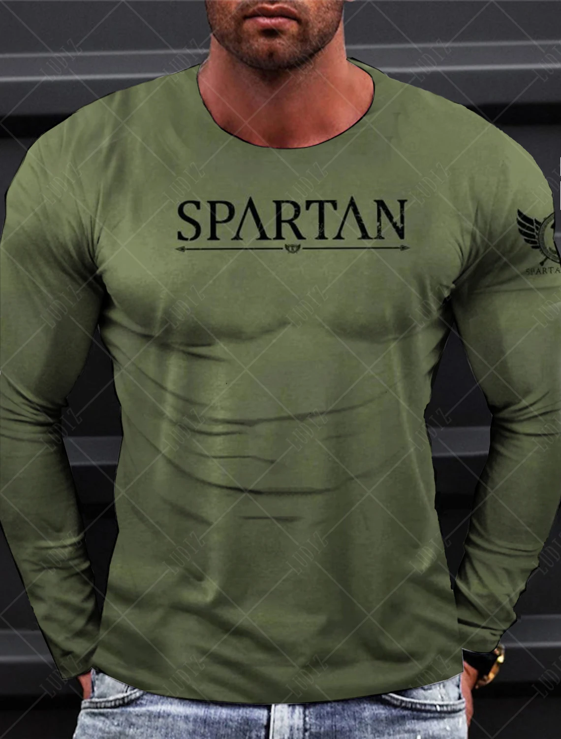 

Spartans Men's Gym T-shirt Tops Graphic Long Sleeve Comfortable and Breathable Fashion Sweatshirt Autumn Men' Quick Dry Clothing