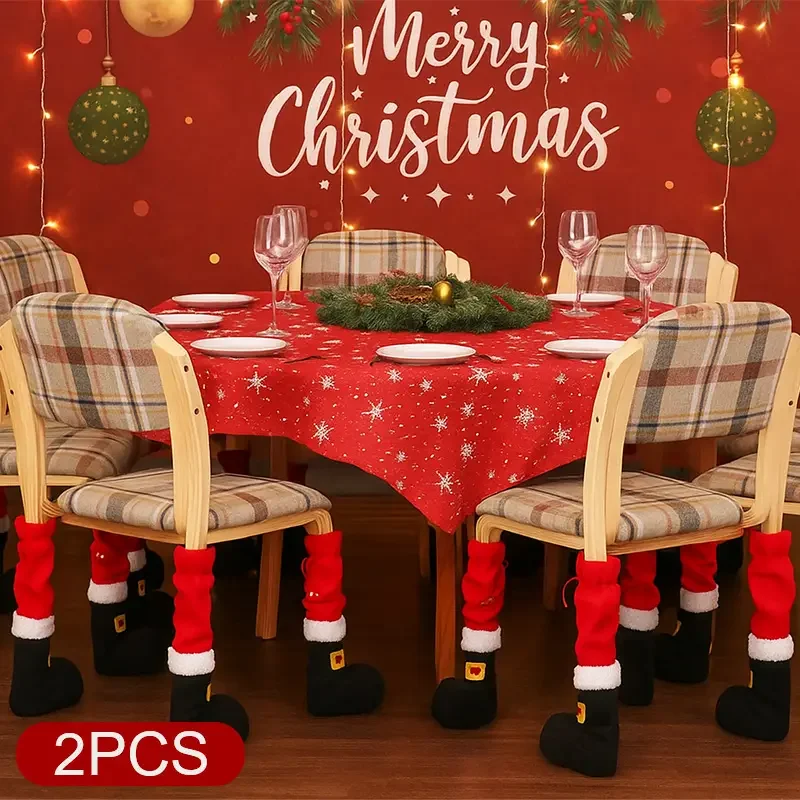 1-20PCS Christmas Chair Leg Covers Santa Boot Style Decoration for Home Dining Room Holiday Party Ornament Christmas Decor