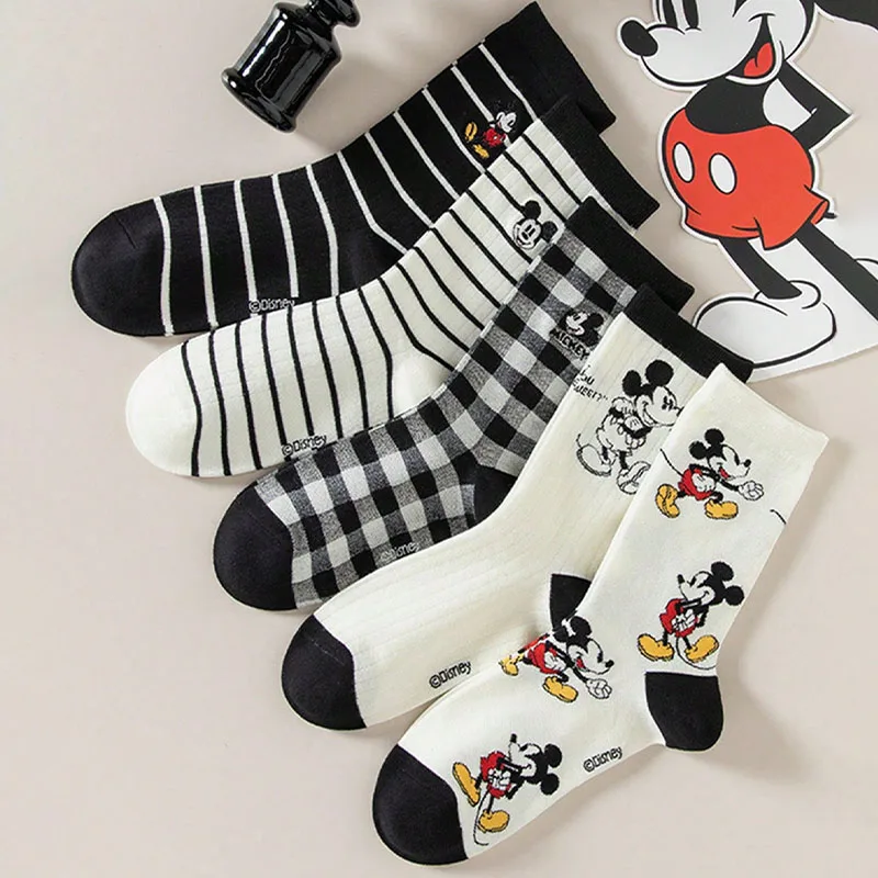 5 Pairs of Mixed Color Outfit New Cartoon Anime Pattern Women's Socks Soft Comfortable Exquisite College Style Women's Socks