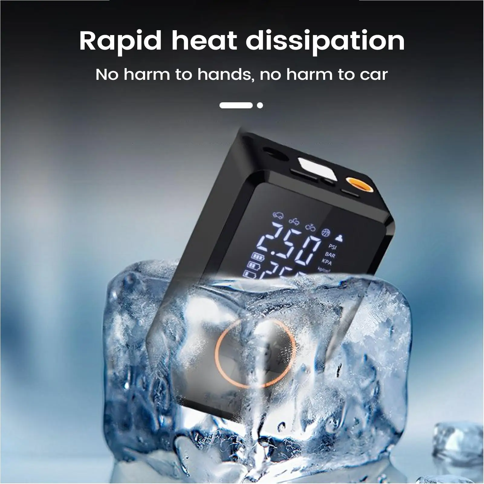 Portable Air Compressor 130 PSI Portable LED Tire Inflator Motorcycle Air Pump For Car Bike Auto Truck Road Outdoor Balloon Ball