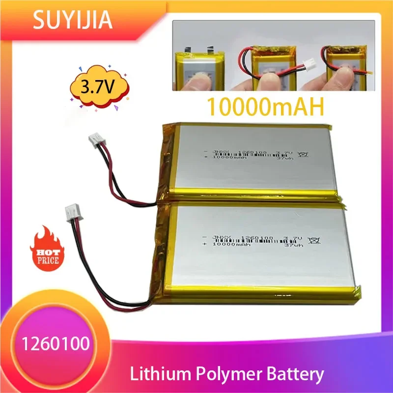 Best Selling Original 3.7V 10000mAh 1260100 True Capacity Polymer Li-ion Battery Large Capacity Suitable for Toys GPS Tablets