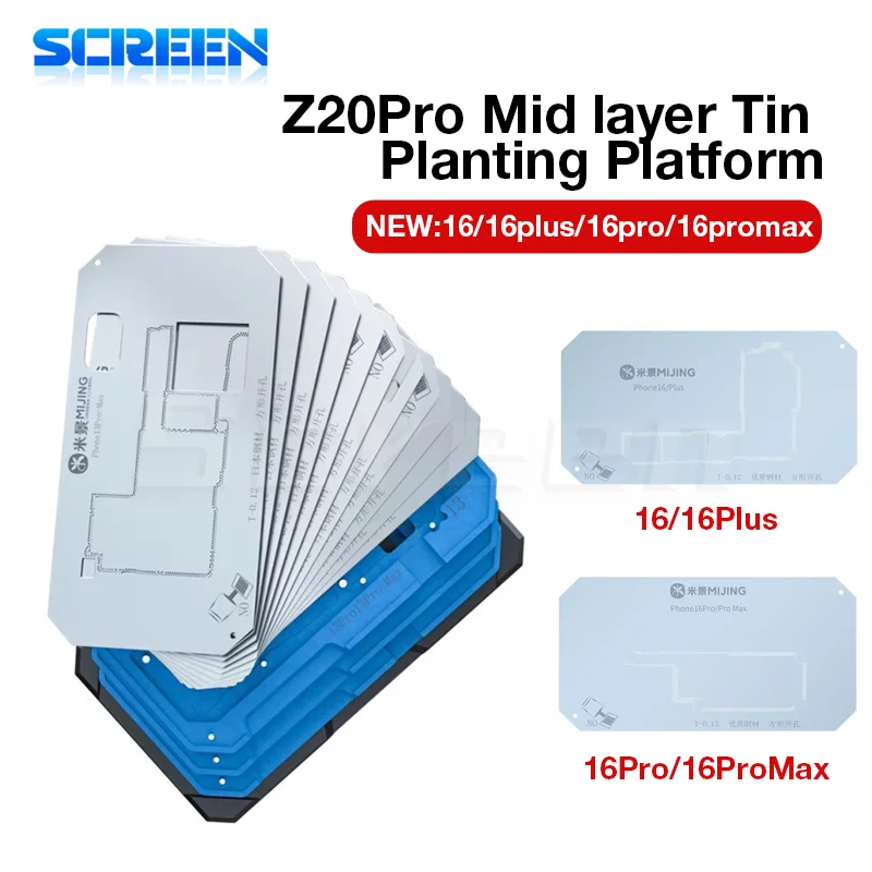 MiJing Z20 Pro Magnetic Stencil Fixture For iPhone X-15 PRO MAX Motherboard Middle Layer Reballing Soldering Platform Tools