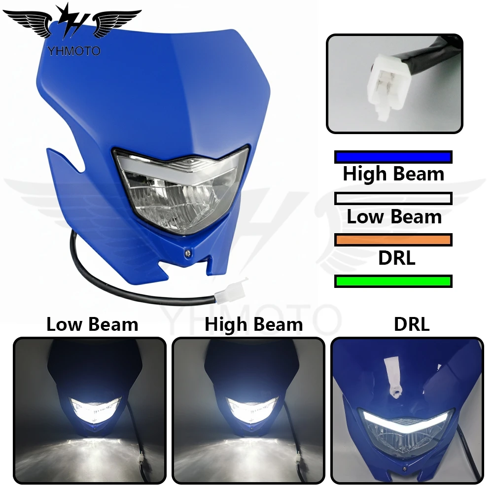 Universal Motorcycle Enduro Headlight For Yamaha WR250R WR250F TTR 225 230 YZ 250/400/450 MX Dirt Bike Motocross Supermoto - view 2