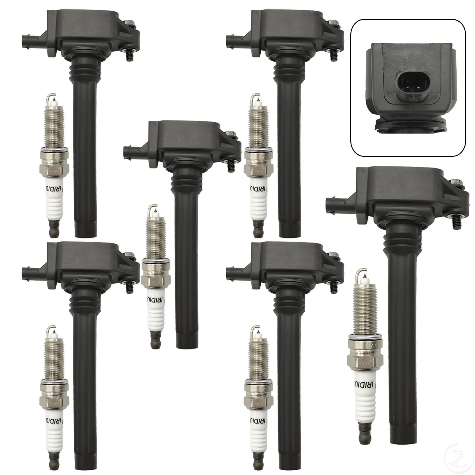 6pcs Ignition Coil & Iridium Spark Plug Performance UF648 36-8196 5149168AI 5C1848 0221504032 5149168AH Fits Dodge Jeep Ram