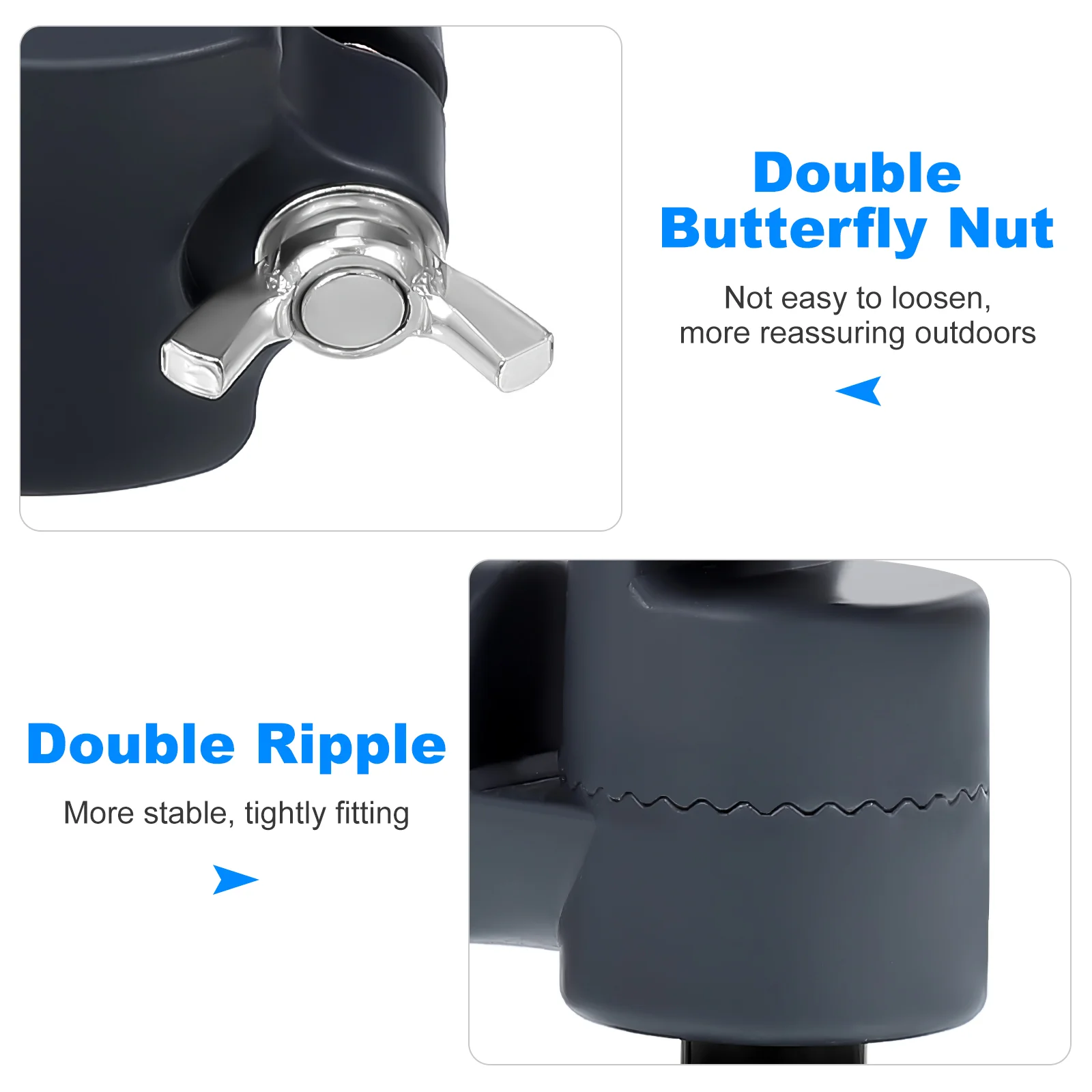 Fishing Umbrella Stand Parasol Chair Mount Adjustable Knob Socket Diameter Firmly Inserted Angle Adjustment Finger Screw Nut