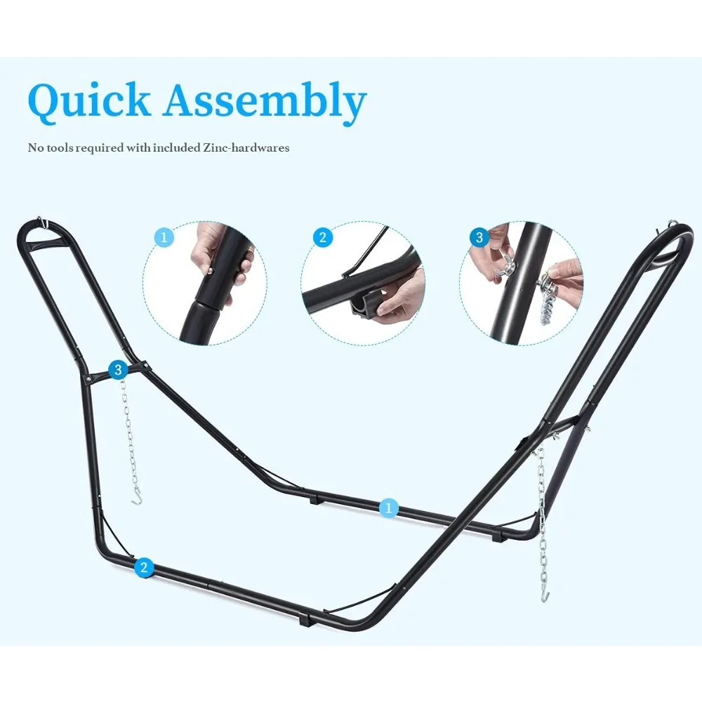 حامل أرجوحة فولاذي لشخصين مع أرجوحة من البولي كوتون، سعة 550 رطل، مناسب للاستخدام الداخلي والخارجي